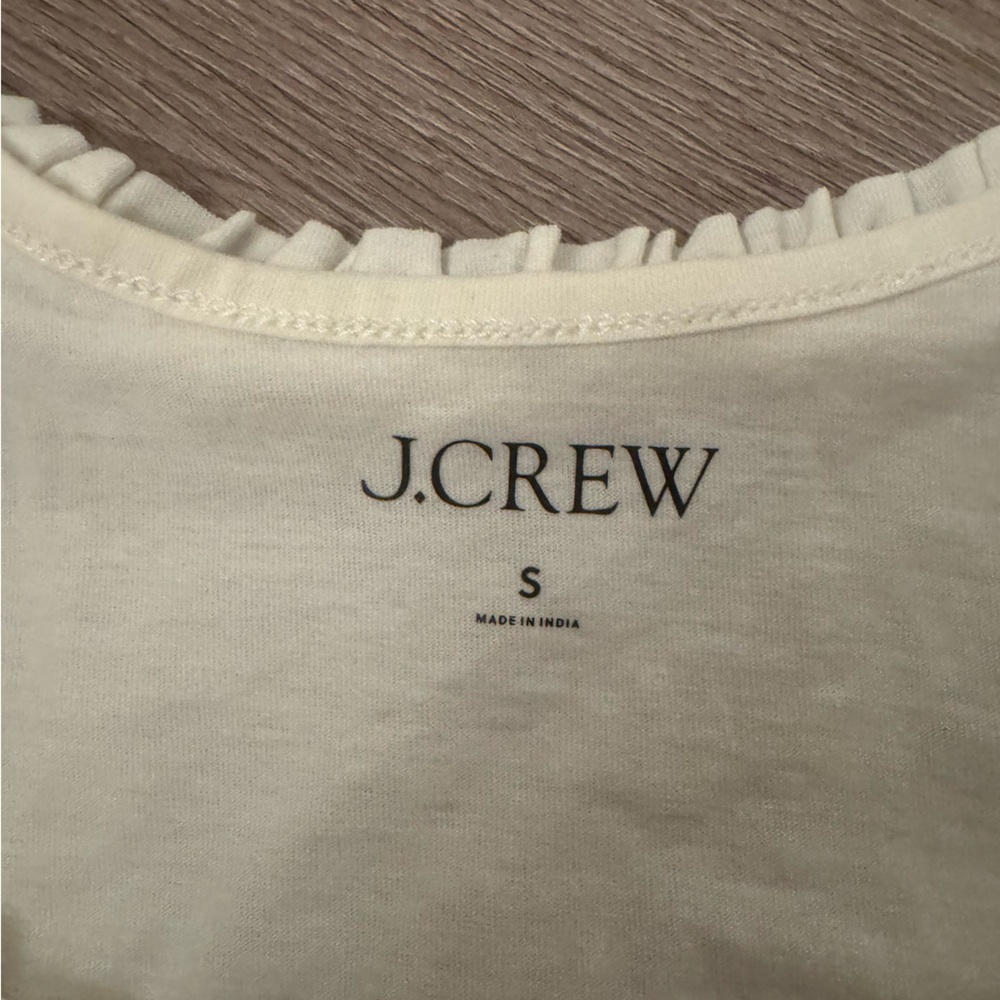 J. Crew Ivory Ruffle-Trim Top - Picture 2 of 4